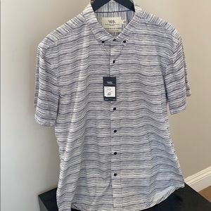 Textured stripe print reworked shirt